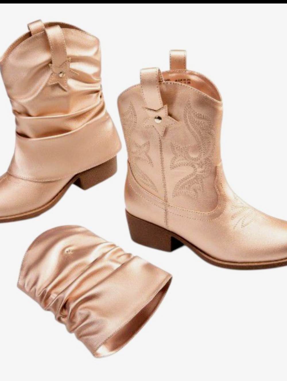 Rose Gold Western Cowboy Boots
